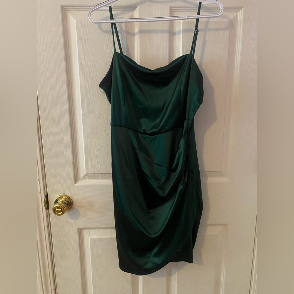 Green Satin Dress